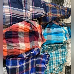 6 old navy summertime plaid flannels